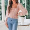 Vintage Lantern Sleeve Ruffle Crop Top - Image 5