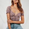 Vintage Casual Print Crop Tops