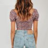 Vintage Casual Print Crop Tops - Image 3