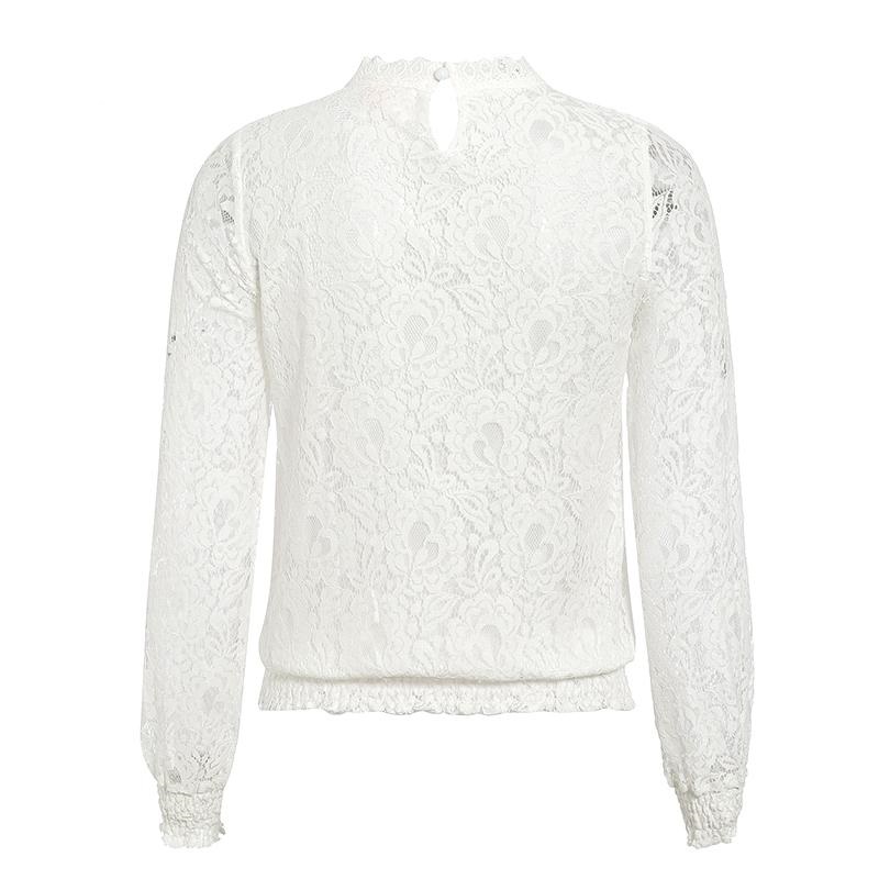 Vintage Embroidery Hollow out Office Lady Shirt Top - Image 3