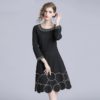 Vintage Embroidery O-neck long Sleeve Casual short dress - Image 5