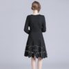 Vintage Embroidery O-neck long Sleeve Casual short dress - Image 6