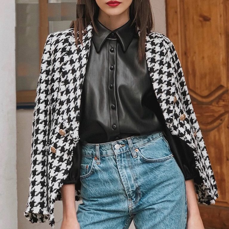 Vintage Houndstooth Blazer - Image 2