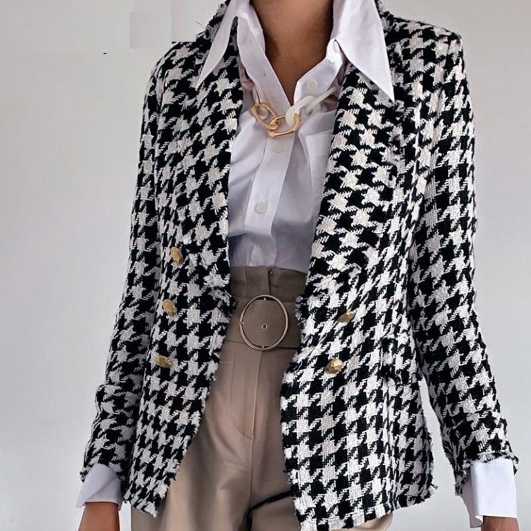 Vintage Houndstooth Blazer - Image 4