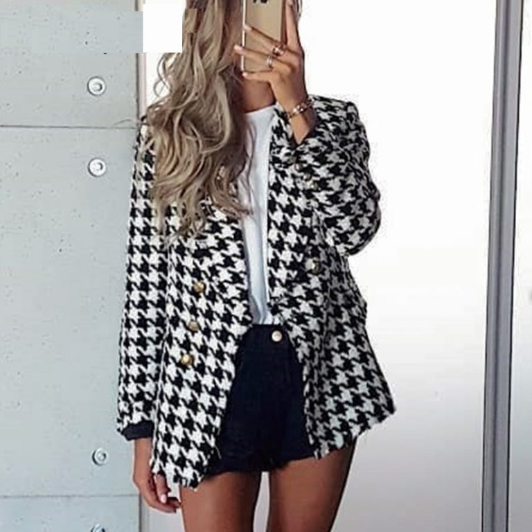 Vintage Houndstooth Blazer - Image 3