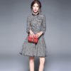 Vintage Plaid full Sleeve Sashes Mini Ball dress - Image 2