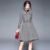 Vintage Plaid full Sleeve Sashes Mini Ball dress - Image 3
