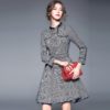 Vintage Plaid full Sleeve Sashes Mini Ball dress - Image 4