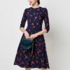 Vintage Print Elegant A-line Party Midi Dress
