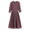 Vintage Print Elegant A-line Party Midi Dress - Image 10
