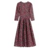 Vintage Print Elegant A-line Party Midi Dress - Image 11