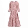 Vintage Print Elegant A-line Party Midi Dress - Image 14