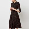Vintage Print Elegant A-line Party Midi Dress - Image 17