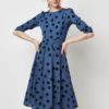 Vintage Print Elegant A-line Party Midi Dress - Image 21