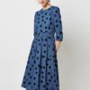 Vintage Print Elegant A-line Party Midi Dress - Image 23