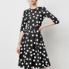 Vintage Print Elegant A-line Party Midi Dress - Image 25