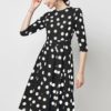 Vintage Print Elegant A-line Party Midi Dress - Image 26