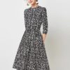 Vintage Print Elegant A-line Party Midi Dress - Image 27