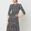 Vintage Print Elegant A-line Party Midi Dress - Image 29