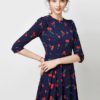Vintage Print Elegant A-line Party Midi Dress - Image 3