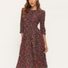 Vintage Print Elegant A-line Party Midi Dress - Image 6