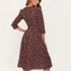 Vintage Print Elegant A-line Party Midi Dress - Image 9