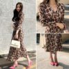 Vintage Print Leopard Long Dress - Image 4
