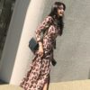 Vintage Print Leopard Long Dress - Image 2