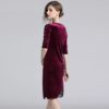 Vintage V-Neck Patchwork fashion office party short dress - Image 6