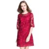 lace embroidery Plus size Vestidos short Dress