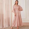 Batwing Sleeve Floral Modest Maxi Dress