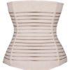 Body Waist Shaper Underbust Stripes Front Buttons Waist Girdle - Image 3