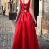 Bow Tie Cut Out Back Vintage Evening Dress - Image 3