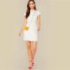 Cap Sleeve Elegant Bodycon Short Ladies Dress - Image 5