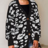 Cardigans Long Sleeve V Neck Animal Print