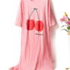 Cartoon Fruit Print Leisure Overhead Nightgown - Image 3