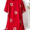 Cartoon Pig Printing Cotton Nightgown - Image 2