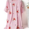 Cartoon Pig Printing Cotton Nightgown - Image 4
