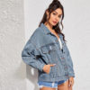 Casual Double Pocket Streetwear Denim Jacket