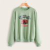 Letter And Car Print Casual Sweatshirt