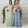 Chiffon Spaghetti Straps Ruffles Evening Party Dress - Image 7