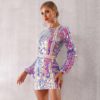 Sexy Long Sleeve Sequined Mini Club Dress - Image 2