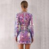 Sexy Long Sleeve Sequined Mini Club Dress - Image 5