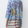 Cosy Jewel Neck Crochet The Stars And The Stripes Layered Pullover Sweater - Image 3