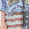 Cosy Jewel Neck Crochet The Stars And The Stripes Layered Pullover Sweater - Image 4