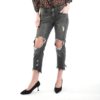 Casual Destroyed Medium Waist Washed Ripped Jeans