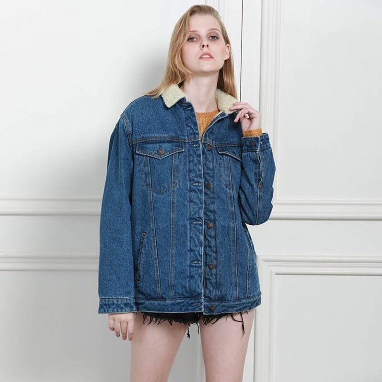 Slim Long Sleeve Knit Denim Fancy Jacket - Image 2