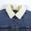 Slim Long Sleeve Knit Denim Fancy Jacket - Image 5