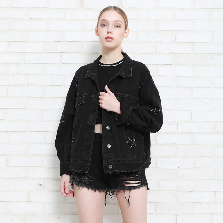 Hot Dots Long Sleeve Denim Jacket