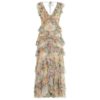 Elegant Flower Print Silk Long Dress - Image 5